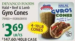 Restaurant Depot DEVANCO FOODS Halal • Beef & Lamb Gyro Cones offer