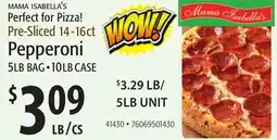 Restaurant Depot MAMA ISABELLA'S Perfect for Pizza! Pre-Sliced 14-16ct Pepperoni offer