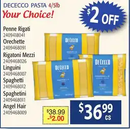 Restaurant Depot DECECCO PASTA offer