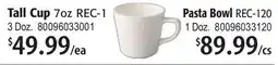 Restaurant Depot Tall Cup 7oz REC-1, Pasta Bowl REC-120 offer