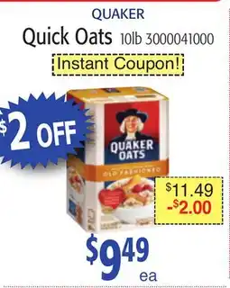 Restaurant Depot QUAKER Quick Oats offer