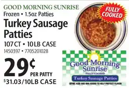 Restaurant Depot GOOD MORNING SUNRISE Turkey Sausage Patties offer