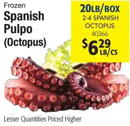 Restaurant Depot Frozen Spanish Pulpo (Octopus) offer