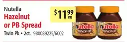 Restaurant Depot Nutella Hazelnut or PB Spread offer