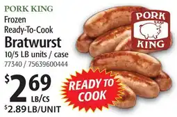 Restaurant Depot PORK KING Bratwurst offer
