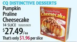 Restaurant Depot Pumpkin Praline Cheesecake offer