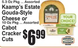 SuperFresh Kaamp's Estate Gouda-Style Cheese or Cabot Cracker Cuts offer