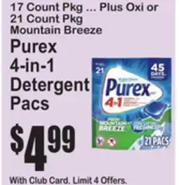 SuperFresh Purex 4-in-1 Detergent Pacs offer