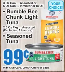 SuperFresh • Bumble Bee Chunk Light Tuna • Seasoned Tuna offer