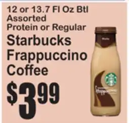 SuperFresh Assorted Protein or Regular Starbucks Frappuccino Coffee offer