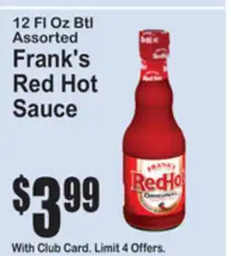 SuperFresh 12 Fl Oz Btl Assorted Frank's Red Hot Sauce offer