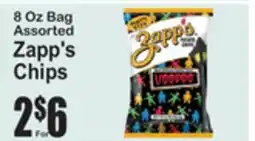 SuperFresh 8 Oz Bag Assorted Zapp's Chips offer