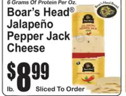 SuperFresh Boar's Head Jalapeño Pepper Jack Cheese offer