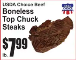 SuperFresh USDA Choice Beef Boneless Top Chuck Steaks offer