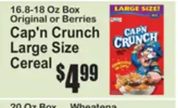 SuperFresh Cap'n Crunch Large Size Cereal offer