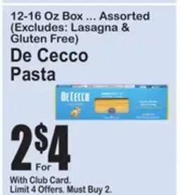 SuperFresh De Cecco Pasta offer