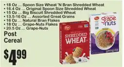 SuperFresh Post Cereal offer