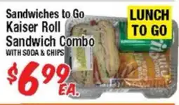 Western Beef Sandwiches to Go Kaiser Roll Sandwich Combo offer