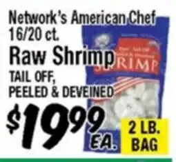 Western Beef Network's American Chef 16/20 ct. Raw Shrimp offer