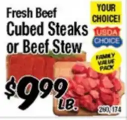 Western Beef Fresh Beef Cubed Steaks or Beef Stew offer
