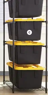 Ace Hardware C. 27 Gal. Heavy-Duty Black & Yellow Storage Tote offer