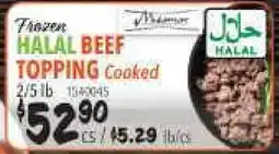 Restaurant Depot Frozen HALAL BEEF TOPPING offer