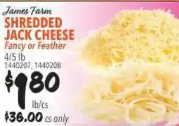 Restaurant Depot James Farm SHREDDED JACK CHEESE offer