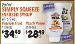 Restaurant Depot Re'al SIMPLY SQUEEZE INFUSED SYRUP offer