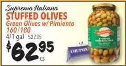 Restaurant Depot Supremo Italiano Green Olives w/ Pimiento offer
