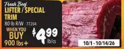 Restaurant Depot Fresh Beef LIFTER SPECIAL TRIM offer