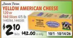 Restaurant Depot YELLOW AMERICAN CHEESE offer