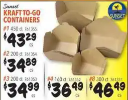 Restaurant Depot Sunset KRAFT TO-GO CONTAINERS offer