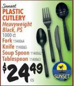 Restaurant Depot Sunset PLASTIC CUTLERY Heavyweight Black, PS offer