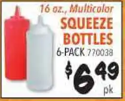 Restaurant Depot 16 oz., Multicolor SQUEEZE BOTTLES offer