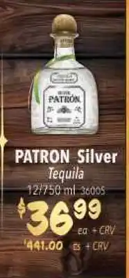 Restaurant Depot PATRON Silver Tequila offer