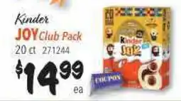 Restaurant Depot Kinder JOY Club Pack offer
