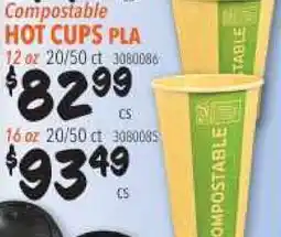 Restaurant Depot Compostable HOT CUPS PLA offer