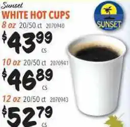 Restaurant Depot Sunset WHITE HOT CUPS offer