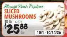 Restaurant Depot SLICED MUSHROOMS offer