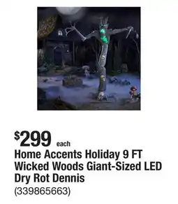 The Home Depot Home Accents Holiday 9 FT Wicked Woods Giant-Sized LED Dry Rot Dennis offer