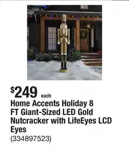The Home Depot Home Accents Holiday 8 FT Giant-Sized LED Gold Nutcracker with LifeEyes LCD Eyes offer