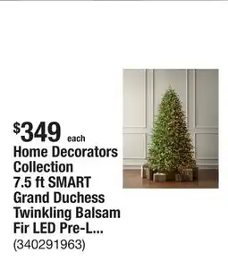 The Home Depot Home Decorators Collection 7.5 ft SMART Grand Duchess Twinkling Balsam Fir LED Pre-Lit Tree T27 offer