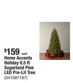 The Home Depot Home Accents Holiday 6.5 ft Sugarland Pine LED Pre-Lit Tree offer