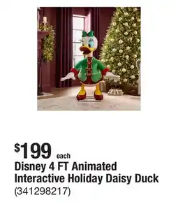 The Home Depot Disney 4 FT Animated Interactive Holiday Daisy Duck offer