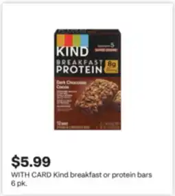 CVS Kind breakfast or protein bars 6 pk offer