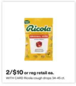 CVS Ricola cough drops 34-45 ct offer