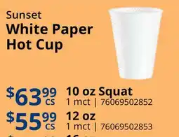 Restaurant Depot Sunset White Paper Hot Cup offer