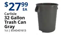 Restaurant Depot Carlisle 32 Gallon Trash Can Gray offer