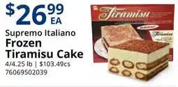 Restaurant Depot Supremo Italiano Frozen Tiramisu Cake offer