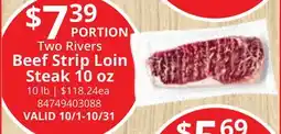 Restaurant Depot Two Rivers Beef Strip Loin Steak 10 oz offer
